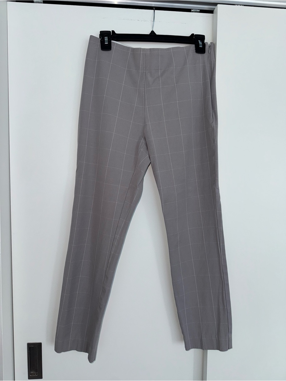 a new day Light Gray Windowpane Straight-Leg Trousers